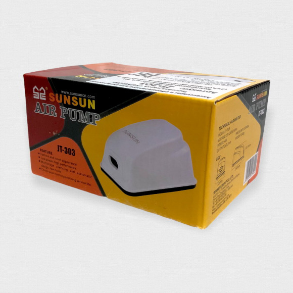 Компрессор диафрагмовый экономичный бесшумный SunSun JT 303, 4Вт, 2x2л/мин 
